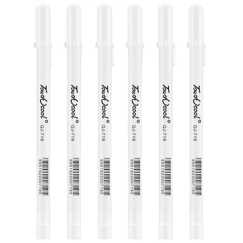 

5 PCS White Manga Marker Pens Set 0.8mm Permanent Ink Scrapbook Tire Pen Waterproof School Supplies Stationery Art Brush Pen