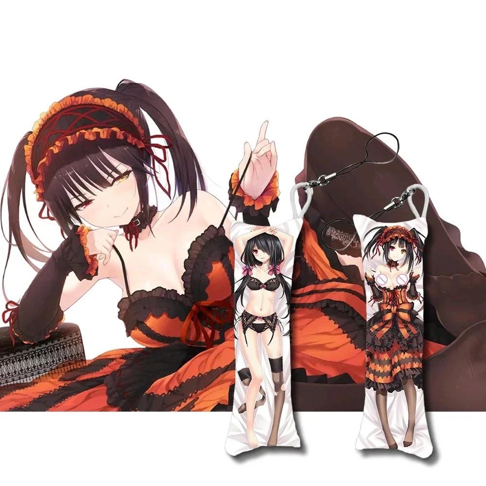 Date A live Tokisaki Kurumi Mini Dakimakura Anime Keychain Double Sides Mini Pillow Hanging Ornament