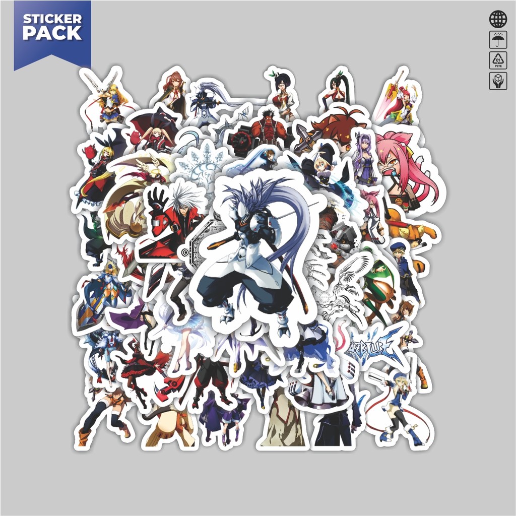 

[100PCS]Stiker Pack Stiker Game Series Blaz Blue Karakter Mix 6 Aesthetic Vinyl Anti Air Dekorasi Sticker Laptop Buku Journal Koper Helm Casing HP Gitar Helm Skateboard
