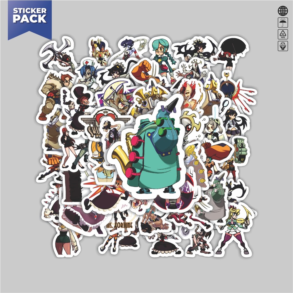 

[100PCS]Stiker Pack Stiker Game Series Skullgirls Karakter Mix 3 Aesthetic Vinyl Anti Air Dekorasi Sticker Laptop Buku Journal Koper Helm Casing HP Gitar Helm Skateboard