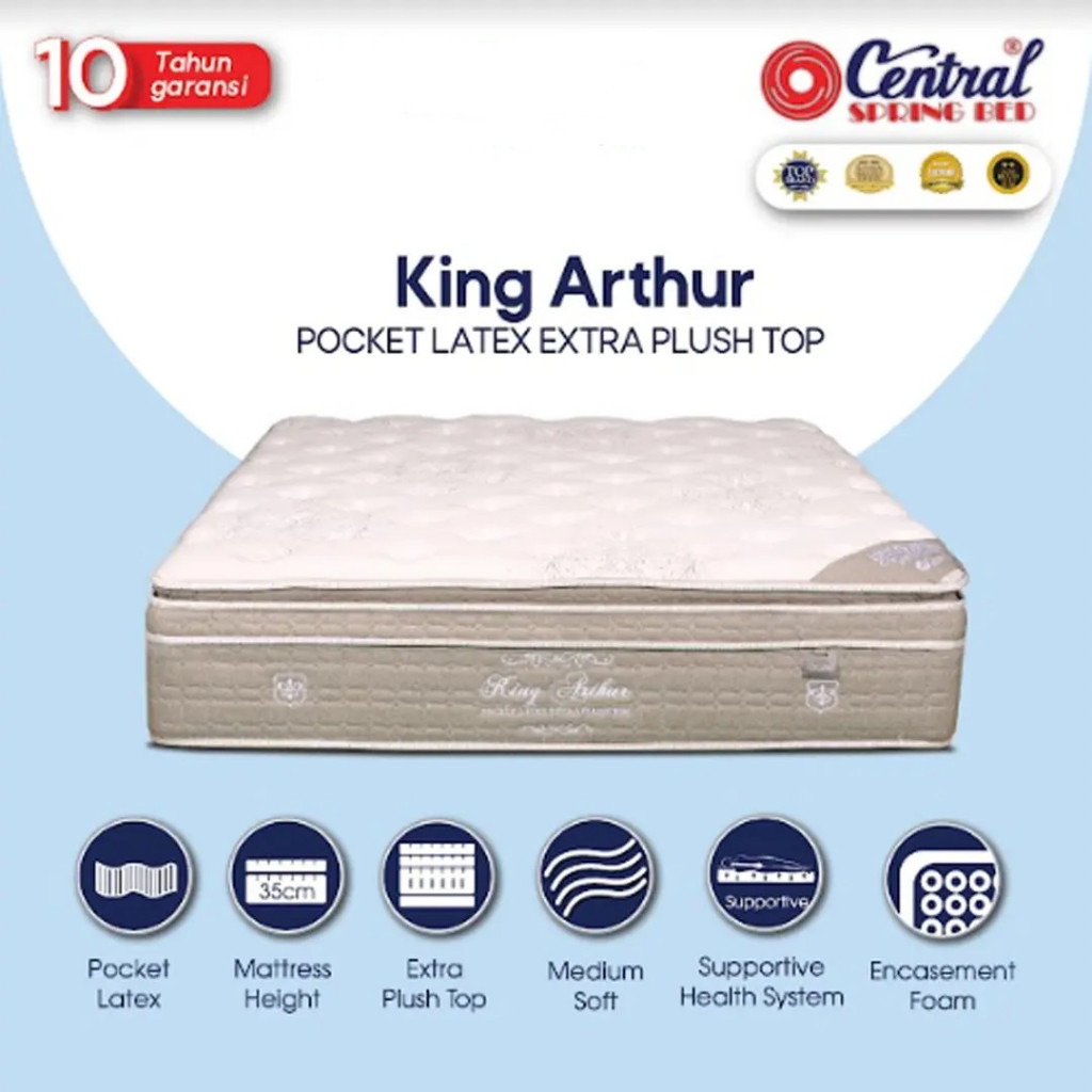 Springbed Central King Arthur Tebal 35 cm (Kasur Saja)