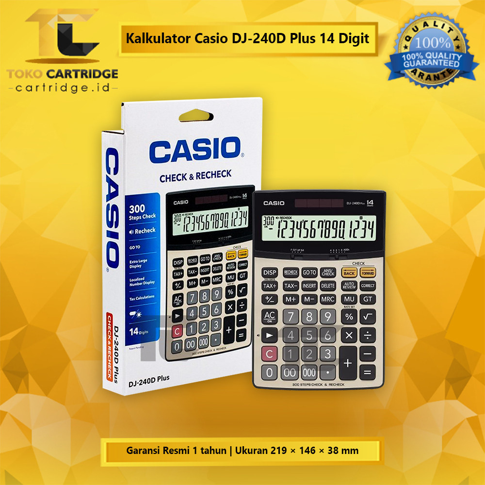 

Kalkulator Casio DJ-240D Plus 14 Digit Desktop Check & Correct Calculator DJ 240D Kalkulator Cek Ulang Meja Kantor 14 Digit Garansi Resmi Original