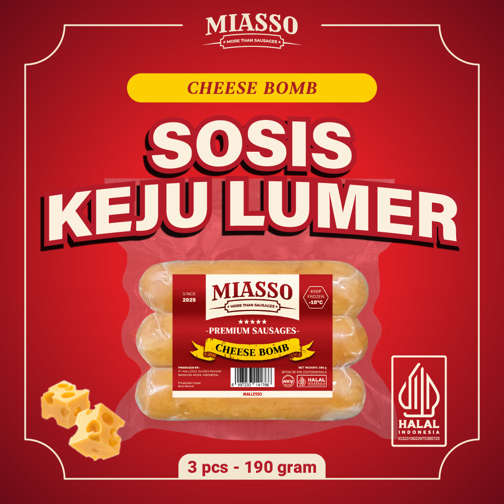 

MIASSO - Cheese Bomb | Premium Sausages | Sosis Keju Frozen Food