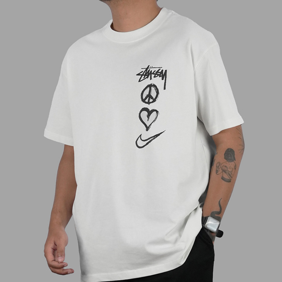 (COD) Nike x Stussy Peace, Love, Swoosh White Tee
