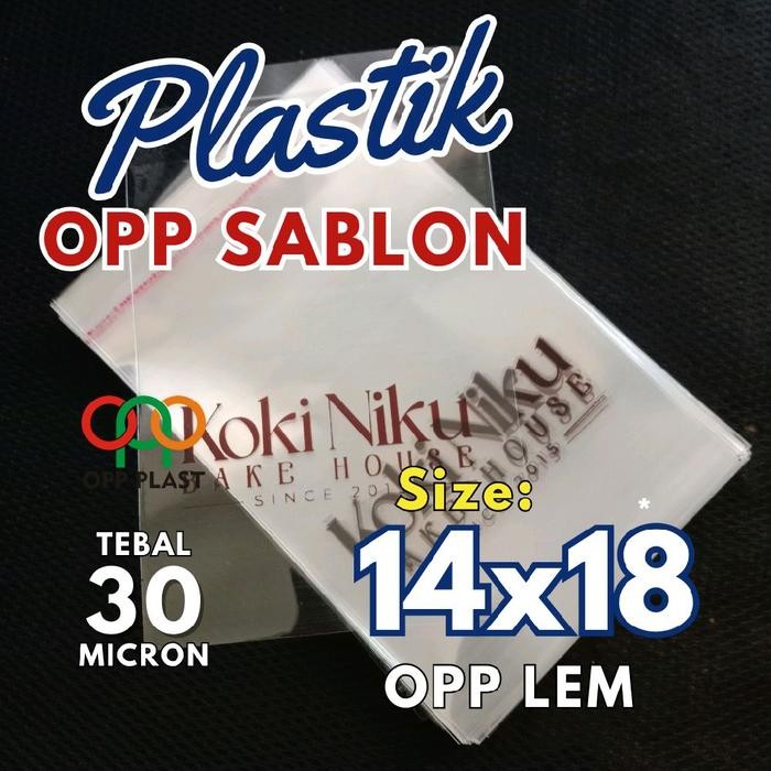 

Plastik OPP 14x18 Sablon | 1000 pcs | Tebal 30 micron - 1 warna