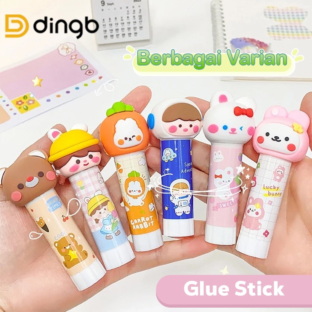 

DINGB 1PCS GLUE STICK LEM KERTAS KARAKTER LEM GLUE STICK 3D HEAD MURAH