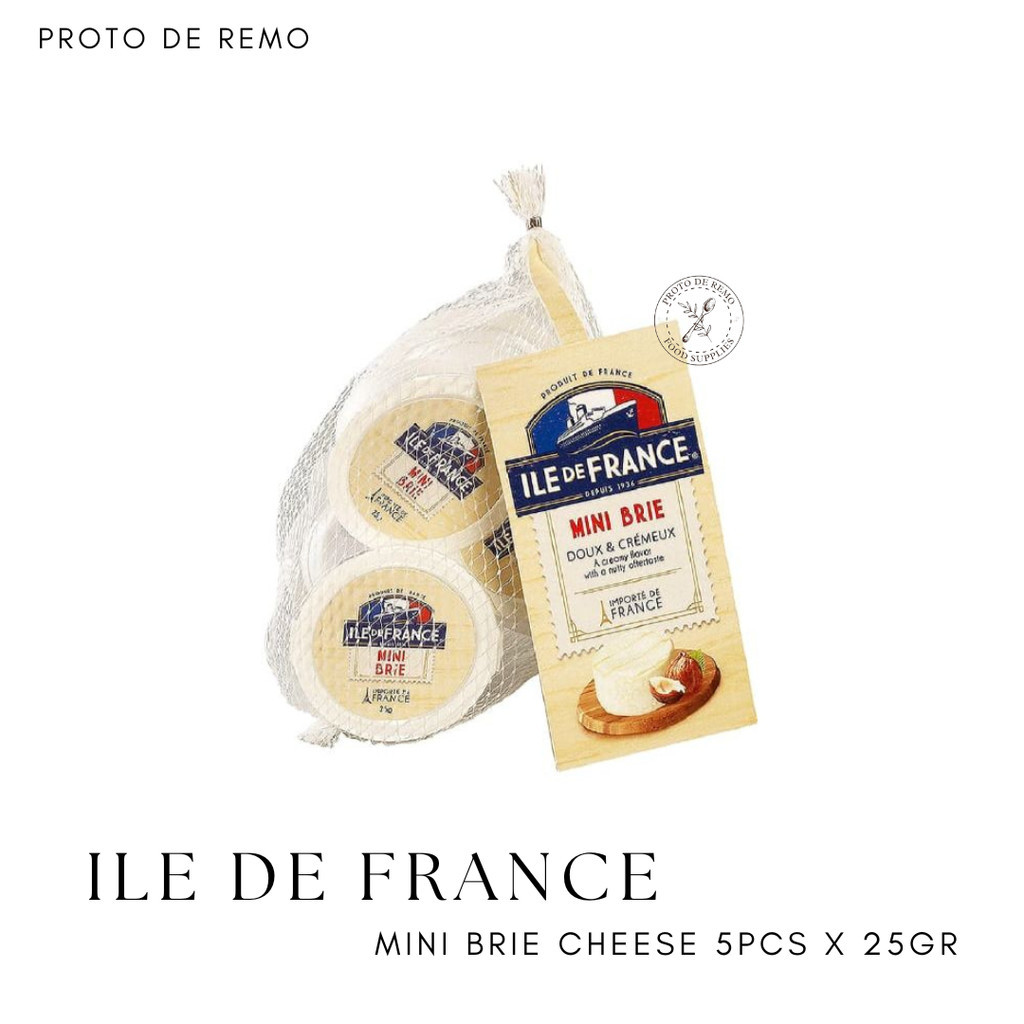 

Ile De France Mini Brie Cheese Keju Brie 5PCS x 25GR
