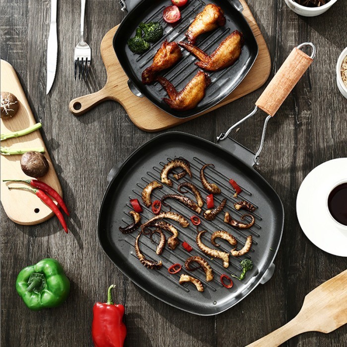 Wajan Grill Panci BBQ Korean Kotak 20cm Anti Lengket Serbaguna