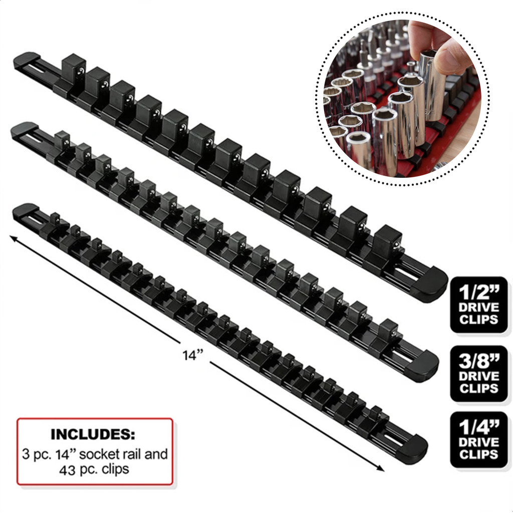 Tempat Socket Mata - 1/2", 1/4", 3/8"  Kunci Sok Sock Holder Untuk Mata Kunci Sok Shock TOOLS SOCKET
