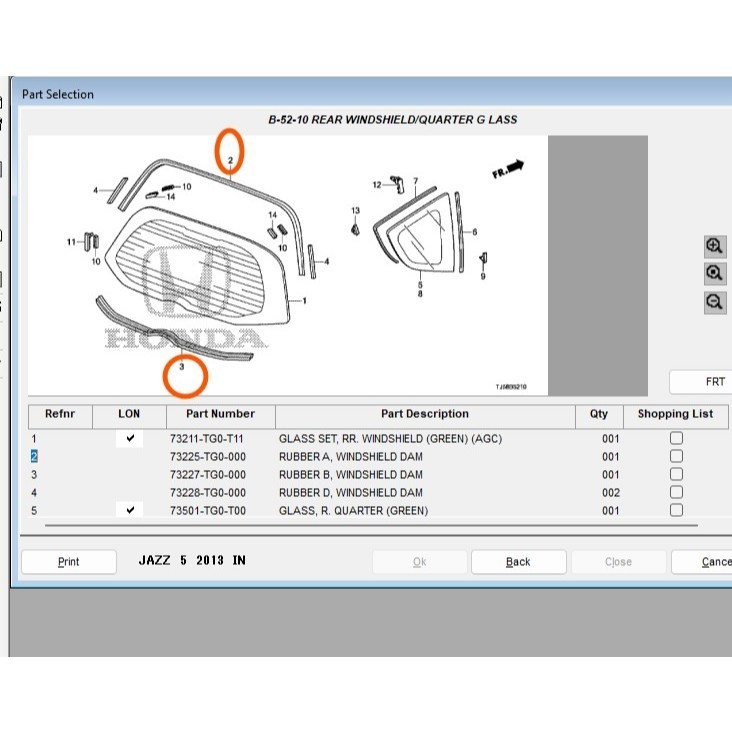 Karet Kaca Bagasi Honda Jazz GE8 2008 2009 2010 2011 2012 2013 Ori