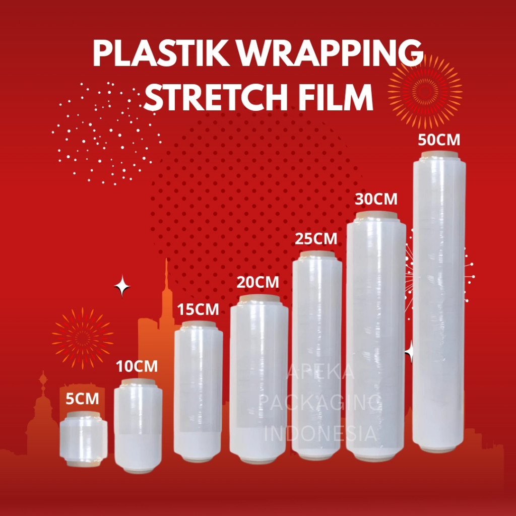 

Plastik Wrapping Barang / Stretch Film 5cm - 50cm x 300 Meter 17 Micron TIDAK GAMPANG PUTUS