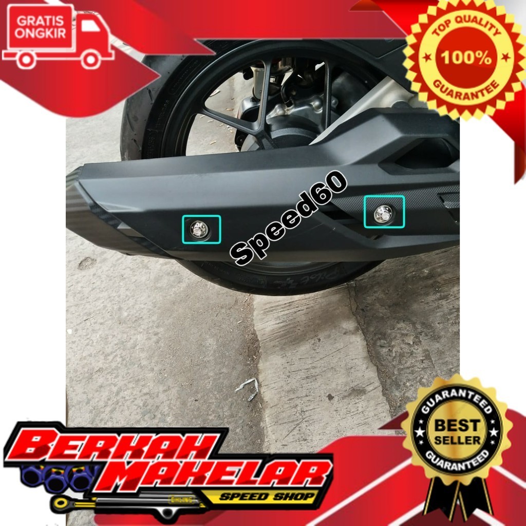Baut Tameng Knalpot Nmax Xmax Lexi Aerox  Stainless Custom Bubut
