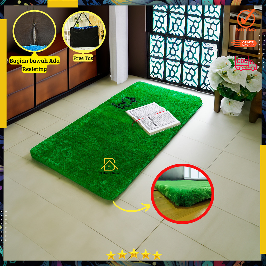 Sajadah bulu rasfur super premium  nyaman ukuran 115 cm x 65 cm x 3.5 cm | sajadah rasfur aesthetic
