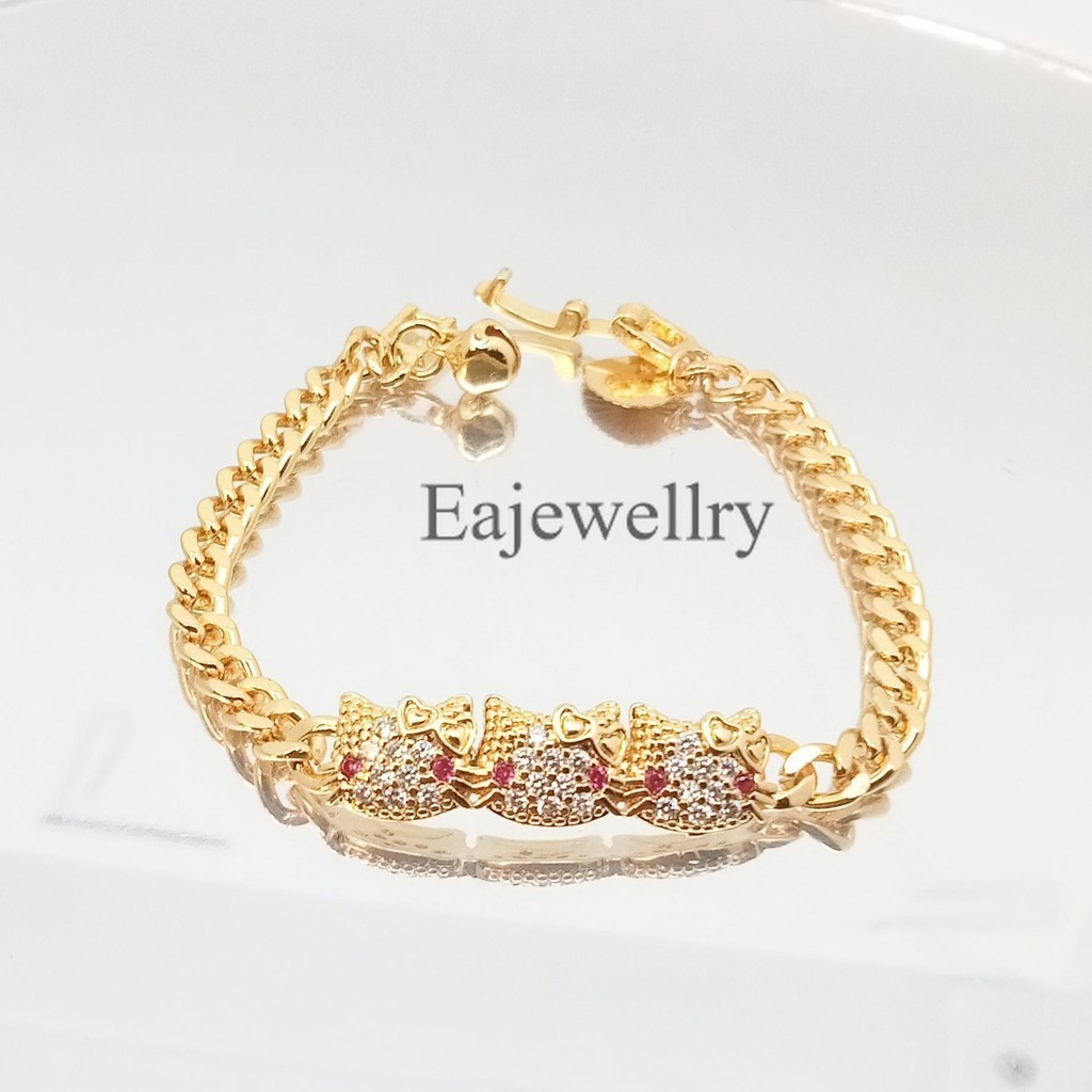 Gelang anak anak emas xuping motif kumis lucu anti karat realpict cantik fashion terbaru aksesoris b