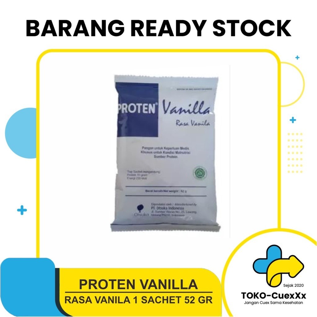 

Susu Proten Tinggi Protein Rasa Vanila 1 Sachet isi 52 Gram