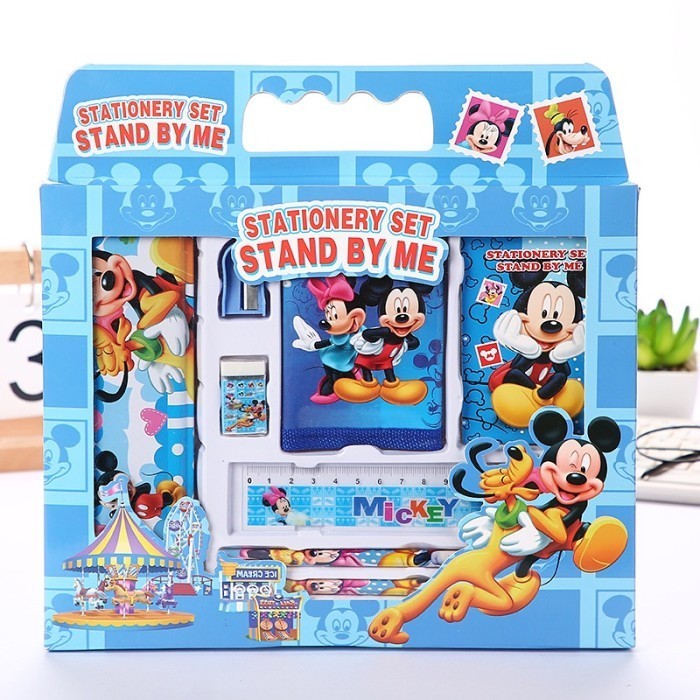 

promo ✨ -Alat tulis set 8 in 1 box anak-anak sekolah kartun pengaris kotak - car