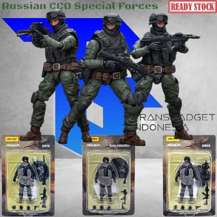 JOYTOY 1/18 Hardcore Coldplay Military 1/18 Russian CCO Special Forces - Sniper JT6274 - Gunner JT63