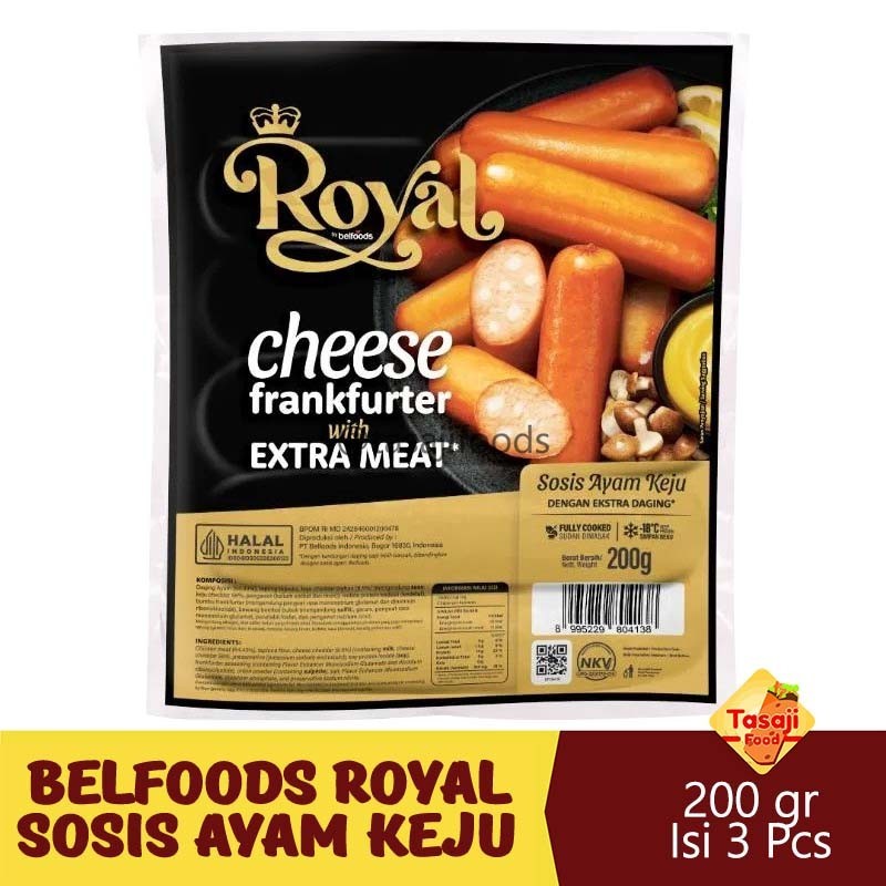 

Belfoods Royal Sosis Ayam Keju Extra Daging Cheese Frankfurter Isi 3 Pcs