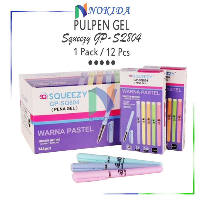

Nokida Pena Gel Warna Squeezy GP-SQ804 0.5 Mm / Pulpen 1 Pak / Ballpoint Jel Tinta Hitam / Alat Tulis Sekolah / Pena Balpen