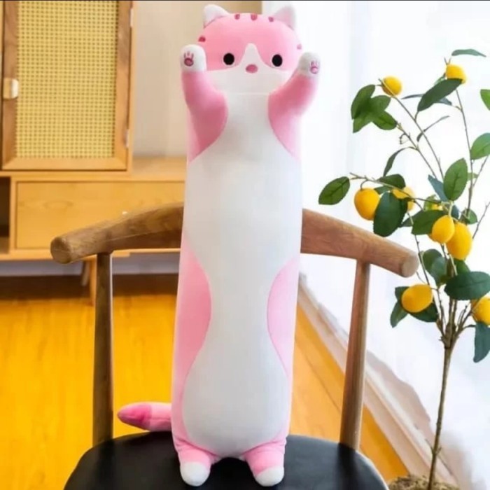 TOKOSANIA boneka kucing / bantal guling kucing / bantal guling boneka kucing - kucing Pink