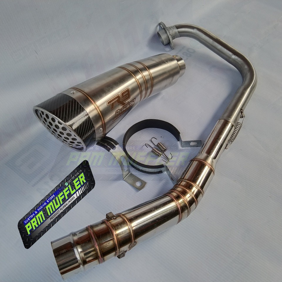 Kenalpot racing Knalpot racing R9 h2 titan for Vixion Satria fu sonic CBR150 R15 Xabre Megaproo Byso