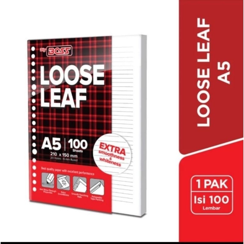 

Kertas Loose Leaf isi Binder Big Boss A5 100 lembar BEST SELLER!!!