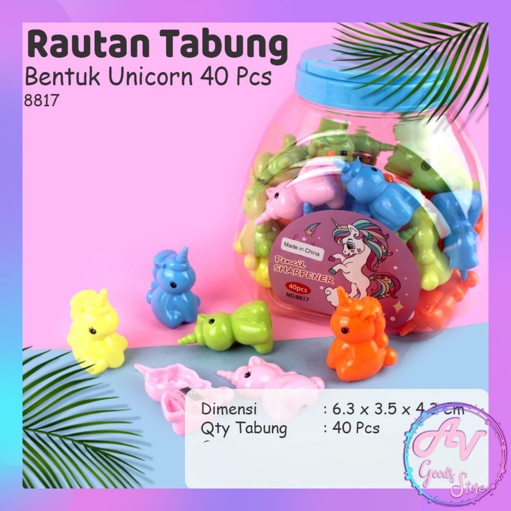 

1Pcs Rautan Tabung Unicorn 8817 / 1Buah Serutan Pensil Karakter Fancy Lucu