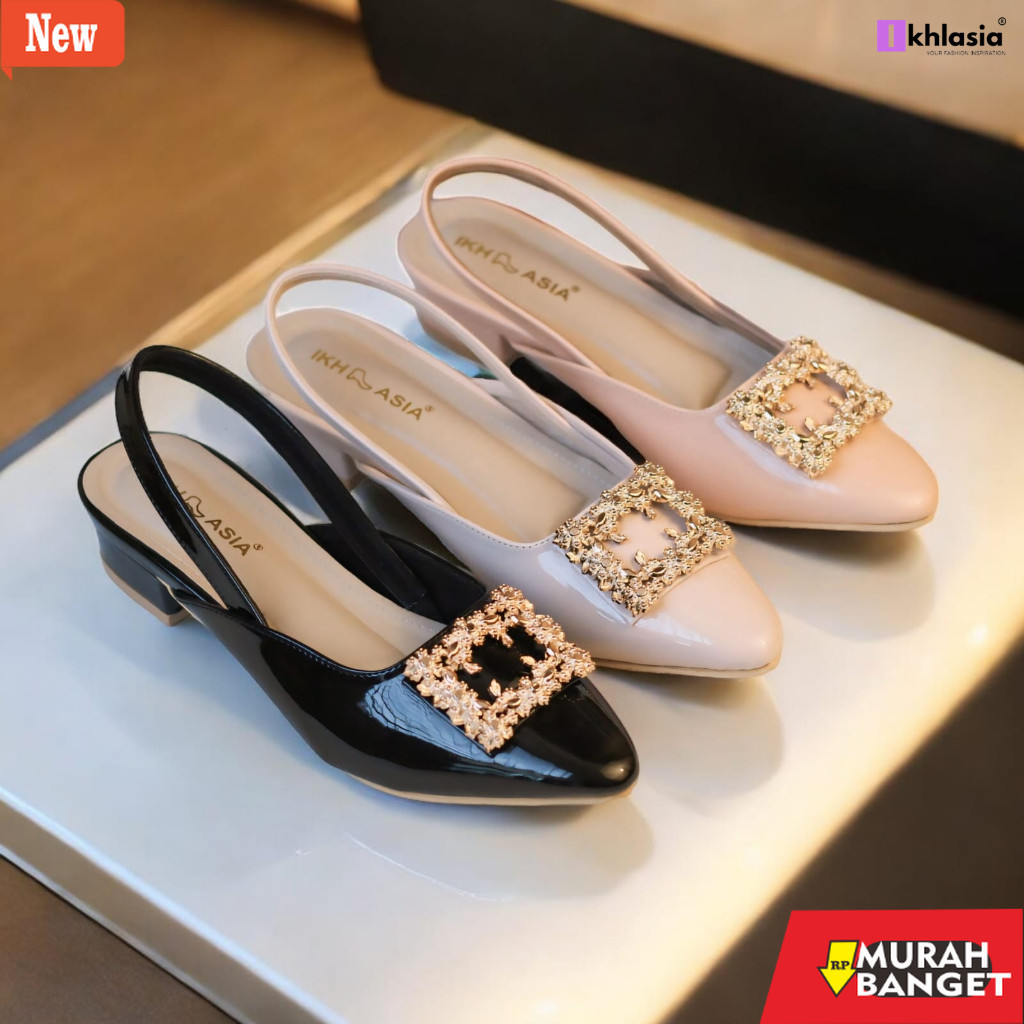 shopee haul sepatu heels wanita Ikhlasia Sepatu Wanita Heels Tissa 3cm HT21