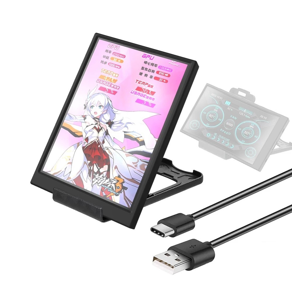 3.5 Inch IPS Type-C Secondary Screen Computer CPU GPU RAM HDD MonitorUSB Display For Freely AIDA64 m