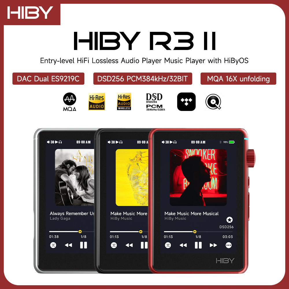 HiBy R3 II / R3 Gen 2 Bluetooth WiFi Music Player MP3 HiFi Audio Player MSEB MQA16X DSD 256 Web Radi