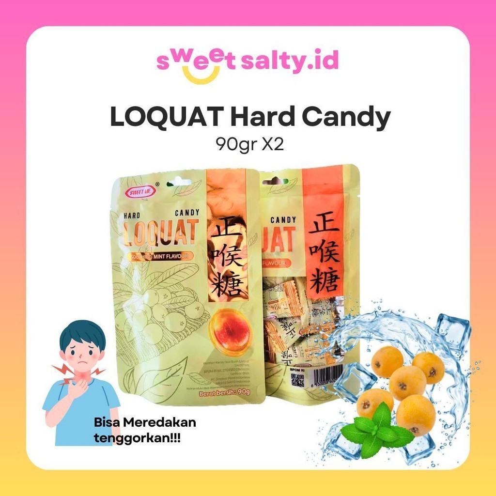 

HALAL [Sweetsalty.id] Permen Keras Hard Candy LOQUAT Soothing Mint Flavour | Permen Viral dengan rasa Buah Loquat | Cemilan anak anak Food Snack