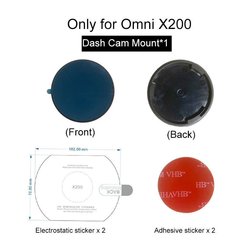 for 70mai Omni x200 holder for 70mai Omni X200 CPL Filter for 70mai Dash Cam X200 Electrostatic Stic