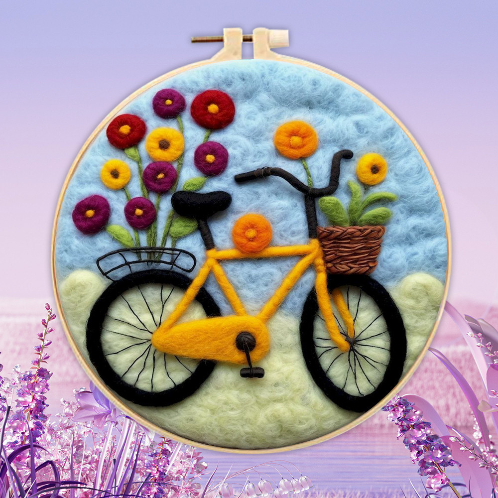 

Wool Felting Painting Package Needle Wool Painting Summer Flower Needle Felting Supplies Handmade Home Decoration New