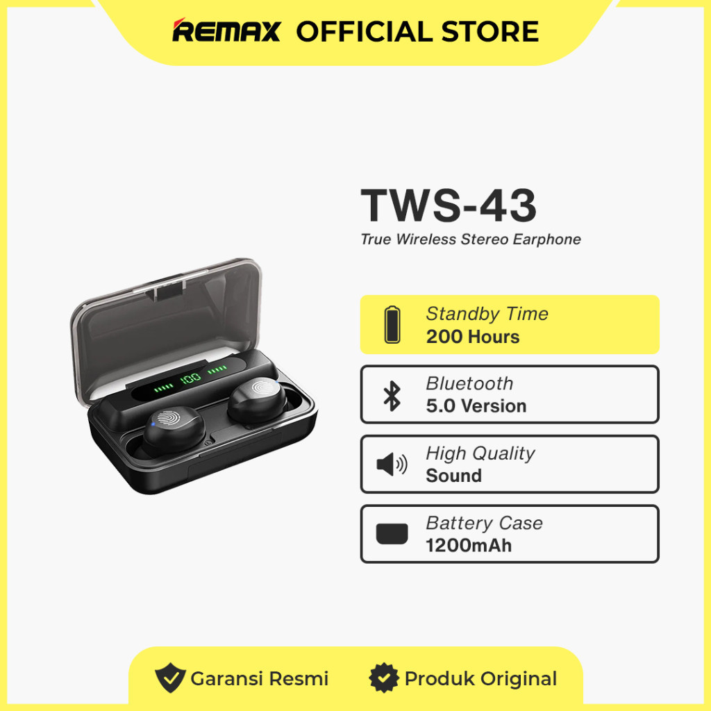 EARPHONE WIRELESS REMAX TWS-43