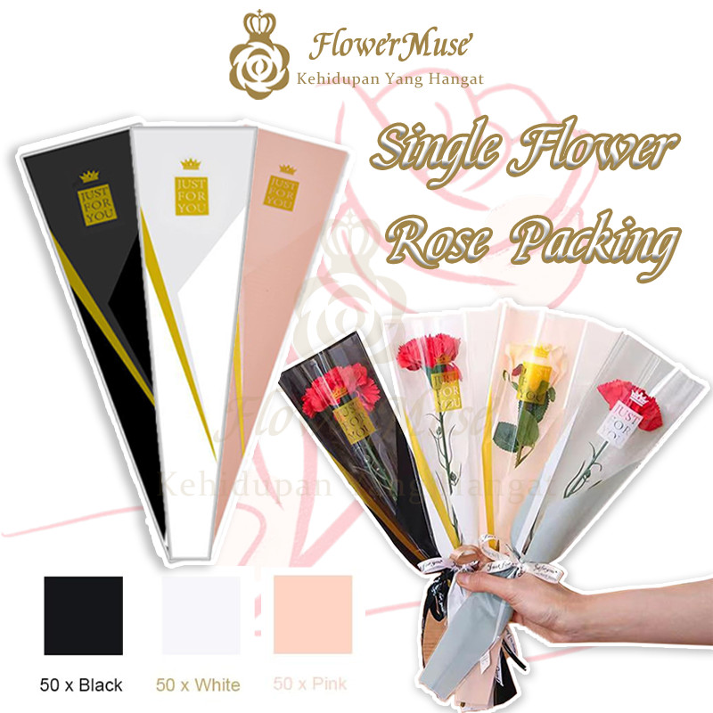 

Single Flower Rose Packing /Wrapping Plastik untuk Mini Buket Rose/Single Rose Wrapping Plastic /Cellophane Tangkai Mawar/bungatangkai artificial