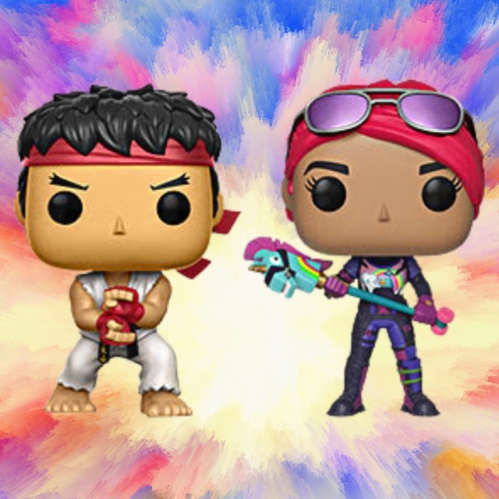 ORIGINAL Funko Pop Ryu Street Fighter Brite Bomber Fortnite 2-Pack