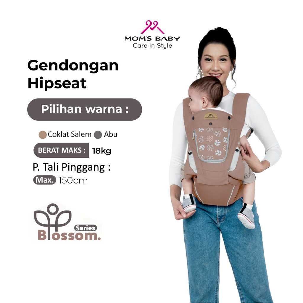 Mom's Baby Gendongan Hipseat + Gendongan SSC Airflow 10 in 1 Blossom Series