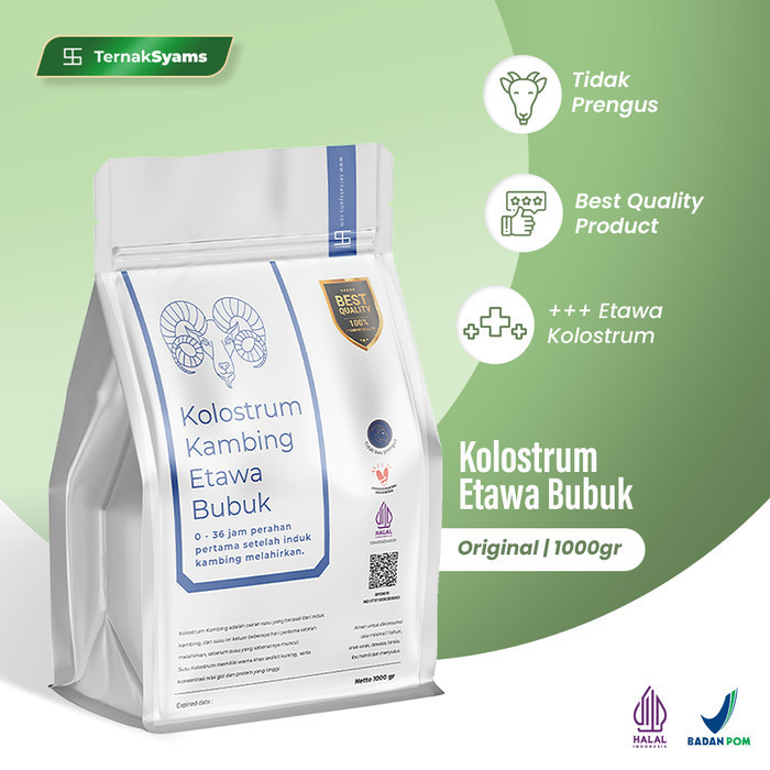 

TERJUAL Premium Susu Kambing Etawa Kolostrum Colostrum Bubuk Ternak Syams 1000