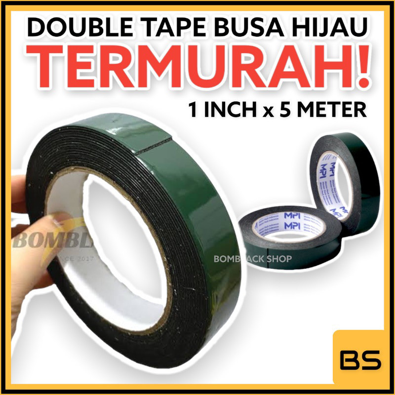 

Double Tape Busa Foam Tape Tebal Selotip Isolasi Busa Hijau Sekelas 3M