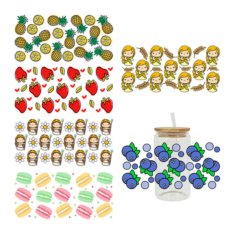 

UV DTF Transfer Sticker For The 16oz Libbey Glasses Wraps Cup Can DIY Waterproof Easy To Use Custom Decals D1319