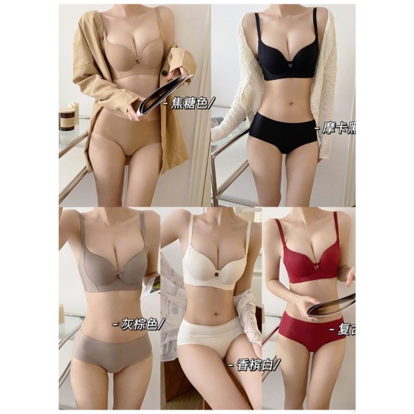 HF 22 Bra BH Set Polos Seamless Premium Push Up Nyaman , Non Kawat