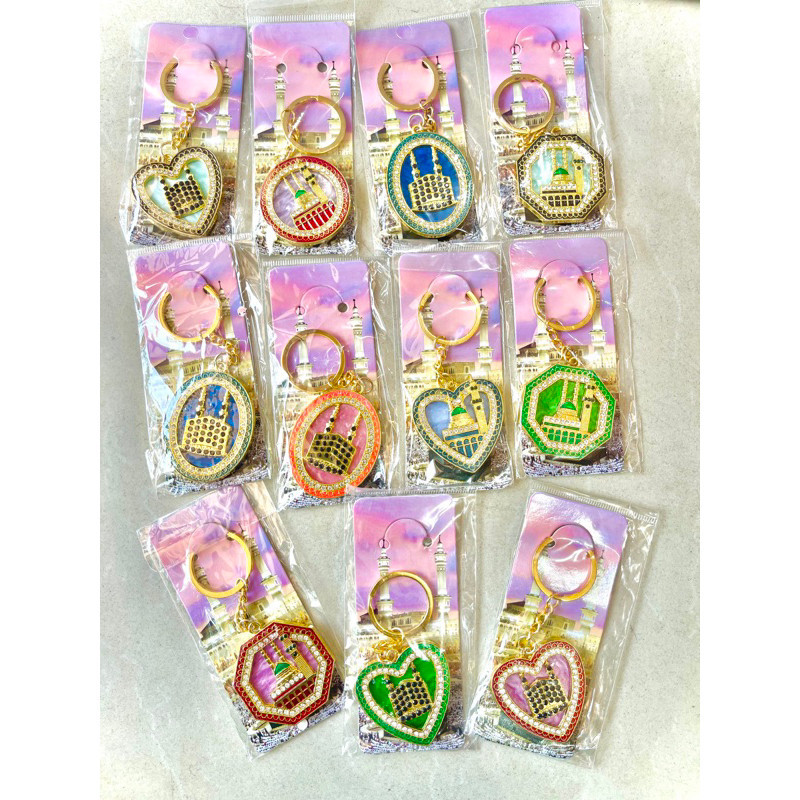 Gantungan Kunci Arab oleh-oleh Haji Umroh kuningan logam Masjidil Haram KA’BAH Nabawi