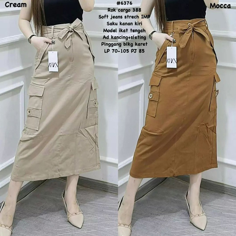 Kawa Rok Cargo Twill KODE 388 - Rok Trendy Softjeans Rok Panjang Stretch Kekinian
