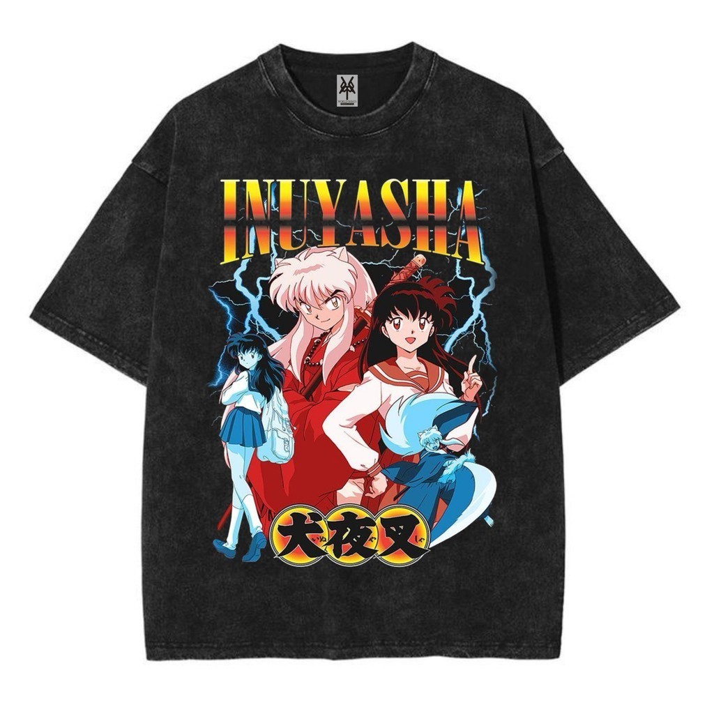 Kaos oversize inuyasha #2 anime movie washed washing vintage tee