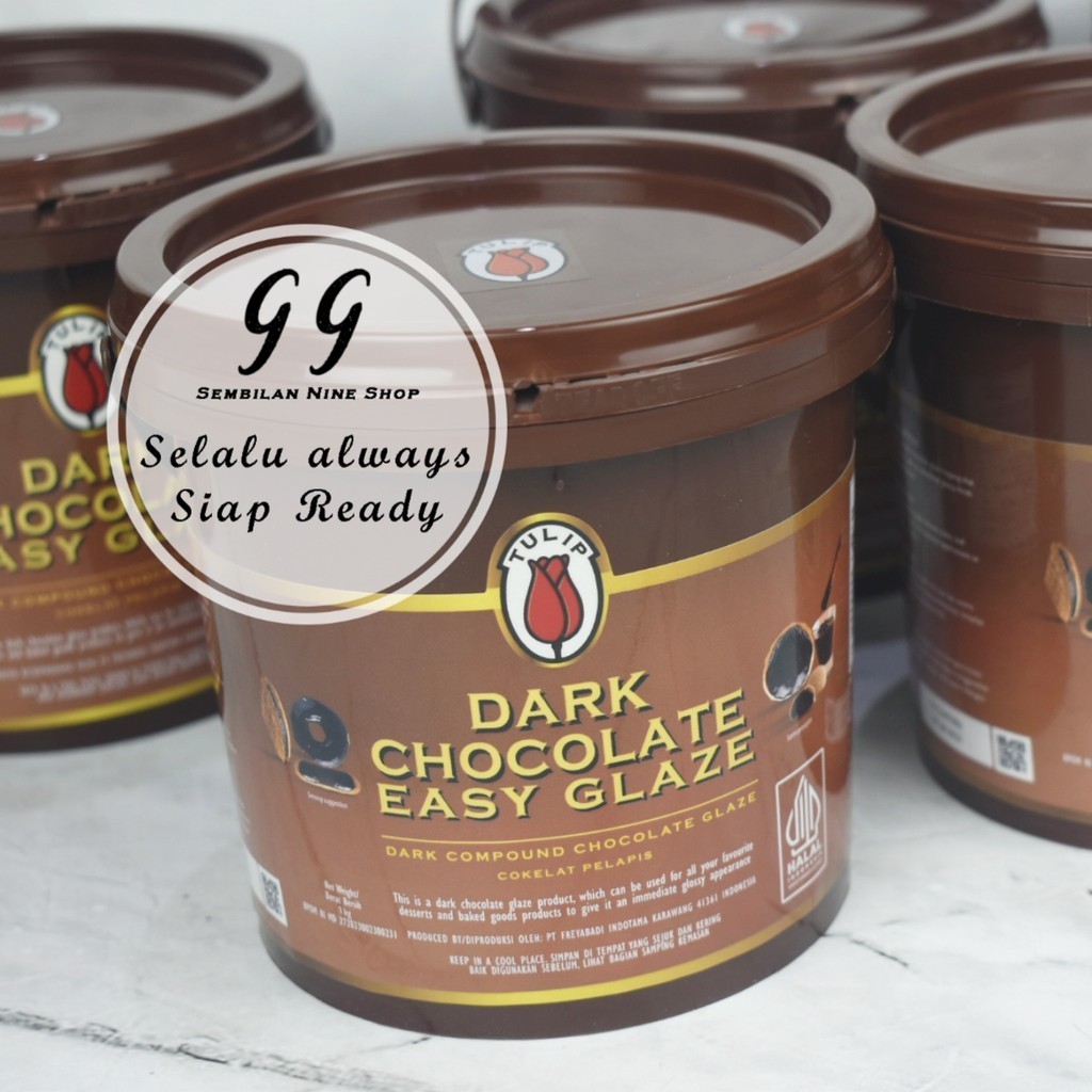 

TULIP Easy GLAZE DARK CHOCOLATE 1 KG Cokelat Pelapis Dip Glaze Coklat