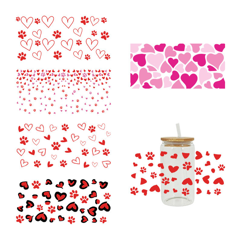 

UV DTF lovev Transfer Happy Juice Printed Sticker For The 16oz Libbey Glasses Wraps Bottles Cup D998