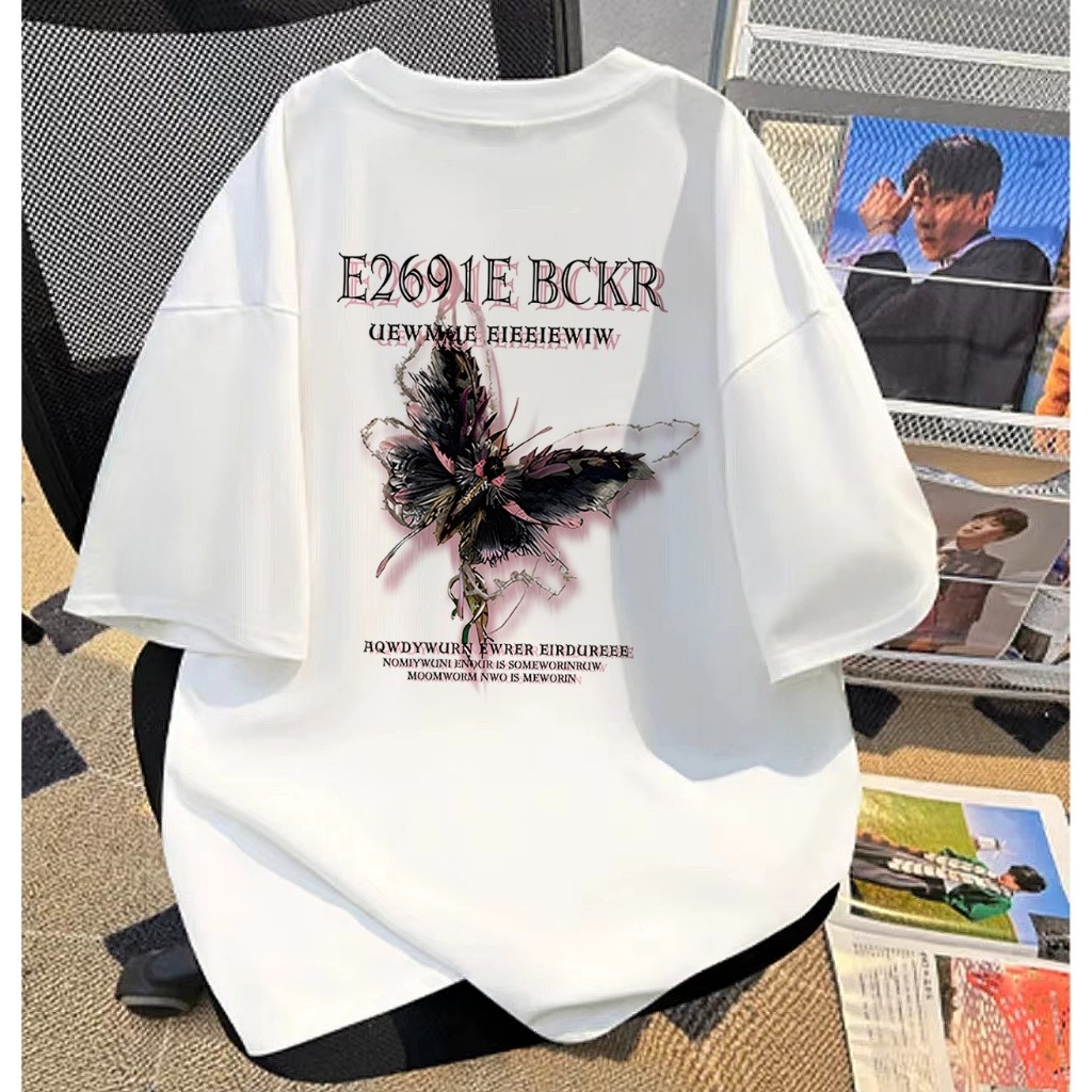 RATNASTORE | Adioa kaos oversize pria Putih XXL | Flower Butterfly l kaos pria distro original 100% 