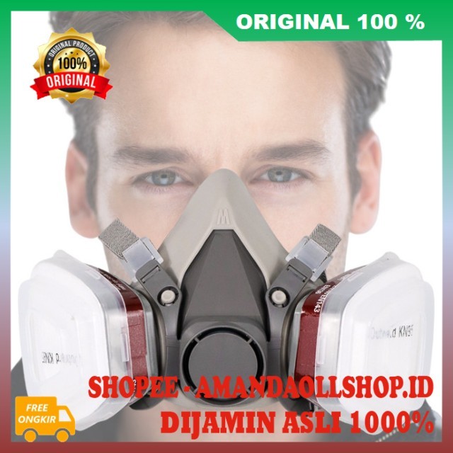 Respirator Half Mask Masker Respirator Masker Cat Semprot Respirator Masker Gas Respirator 100% ASLI