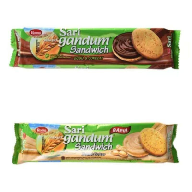 

ROMA Sari Gandum Sandwich 108g Peanut Coklat