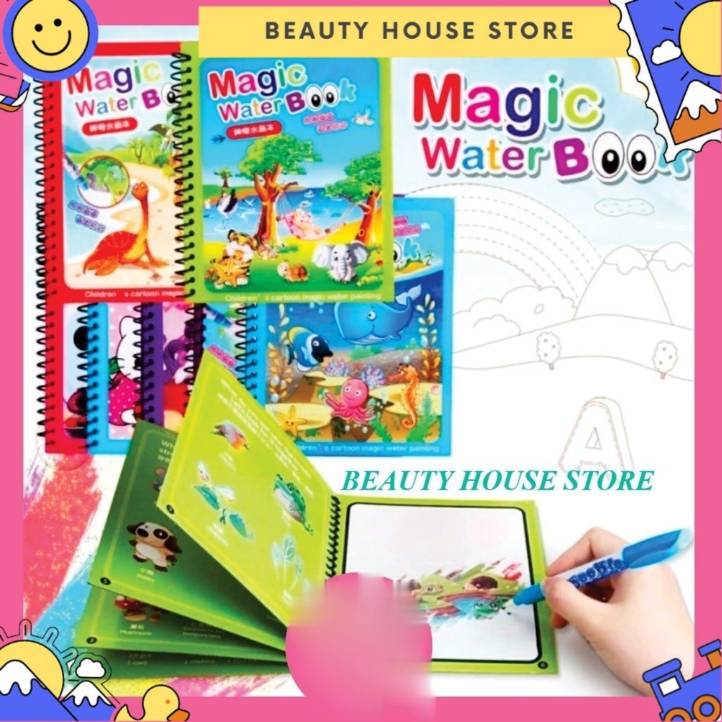 

Magic Water Book / Buku Mewarnai Ajaib / Mainan Edukasi Anak Doodle Book